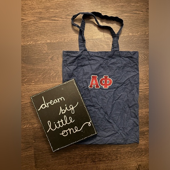 Handbags - Alpha Phi tote bag and sign